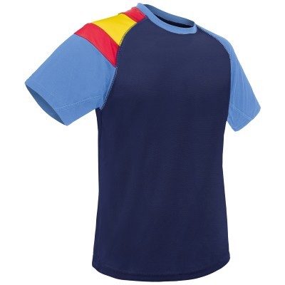 Camiseta azul royal con la bandera de España para personalizar